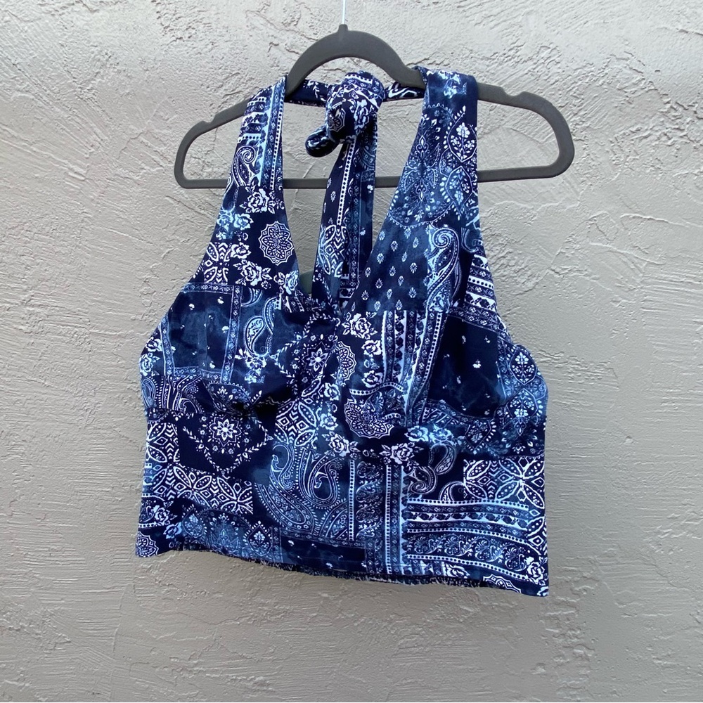 Blue Paisley Top & Skirt Set